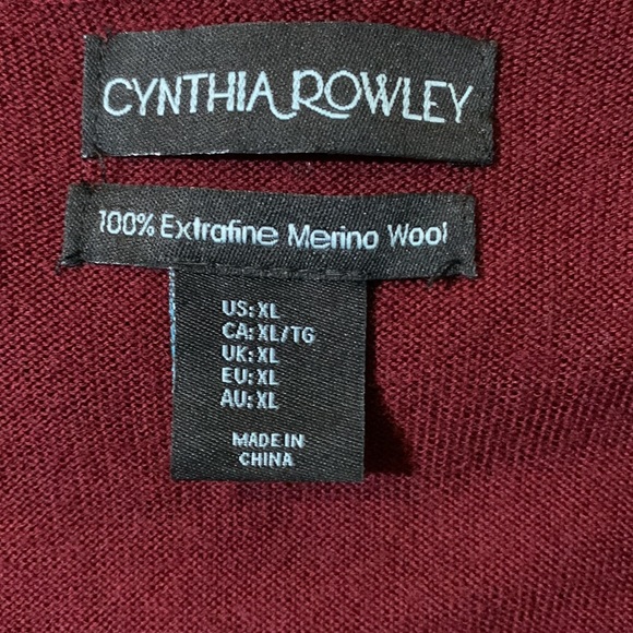 NWOT Cynthia Rowley Cranberry Cowl Neck Sweater. Size L - Picture 6 of 7